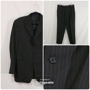 Loro Piana Black Pinstripe Suit
